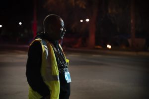Darrelle Weaver, Coordinated Entry Specialist for Sacramento Steps Forward, looks down X Street during the Homeless Point-In-Time (PIT) Count on Feb. 24, 2022